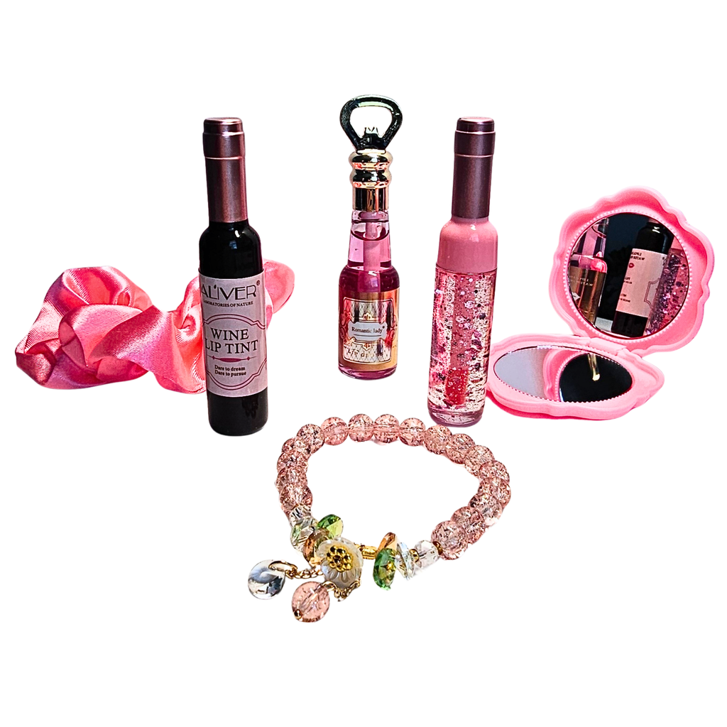 ✨ Pink Rosé Glow Beauty Pouch Gift Set ✨