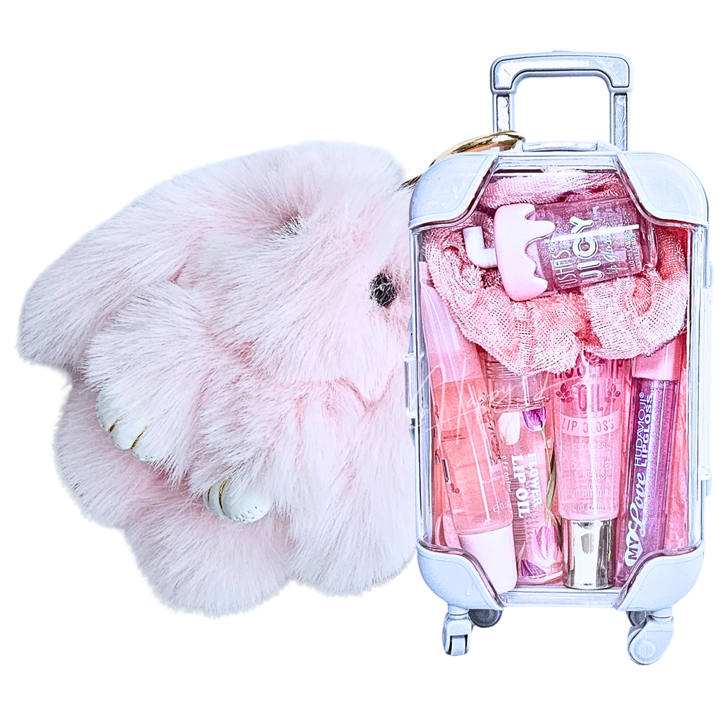 ✨ Classic Glam Mini Suitcase Bundle + Fluffy Bunny Charm ✨