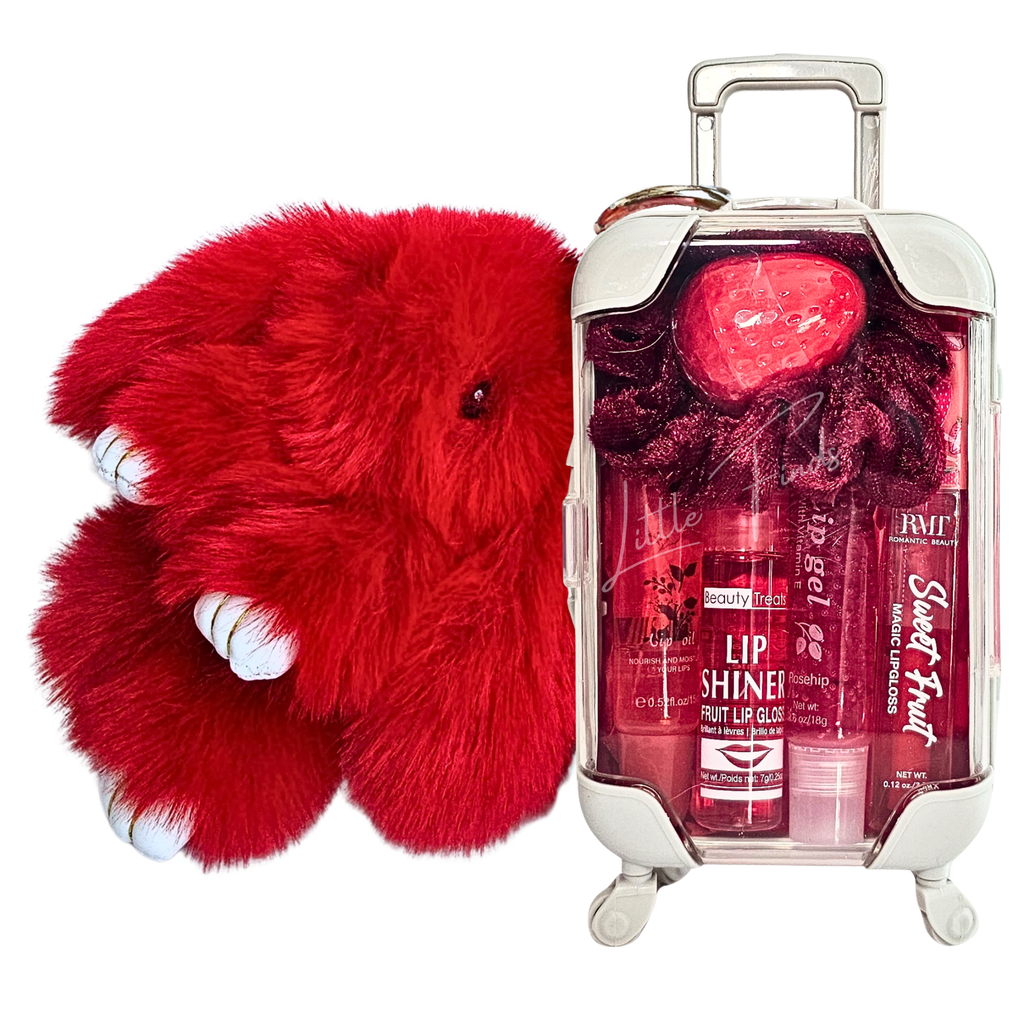 ✨ Classic Glam Mini Suitcase Bundle + Fluffy Bunny Charm ✨